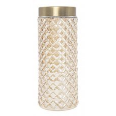 Χριστουγεννιάτικο Βαζάκι Γυάλινο Κυψελωτό Χρυσό (27cm)